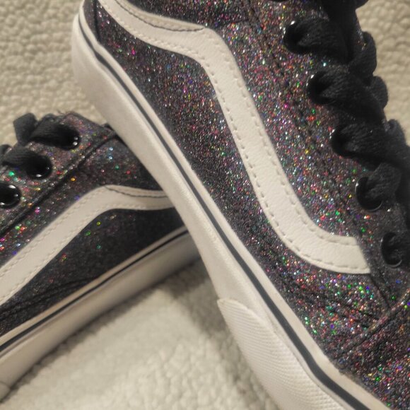 VANS Old Skool Black Glitter/Metallic Sneakers - Unisex Size: W-6.5, M 5 - Picture 3 of 10
